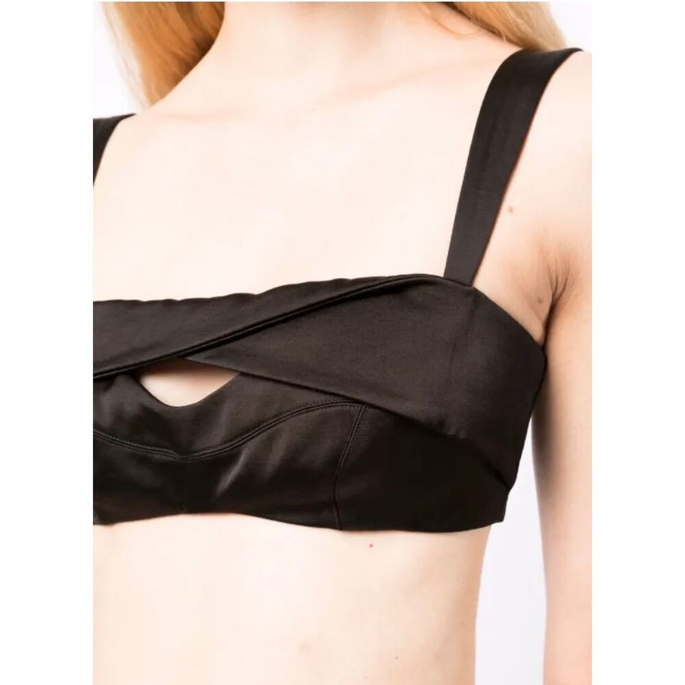 Zimmerman Black Satin Bustier Crop Top Sz 0P NEW Glam Party Clubbing